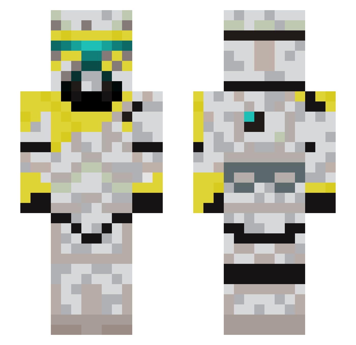HotshotGGdoes Minecraft skin, front and back view