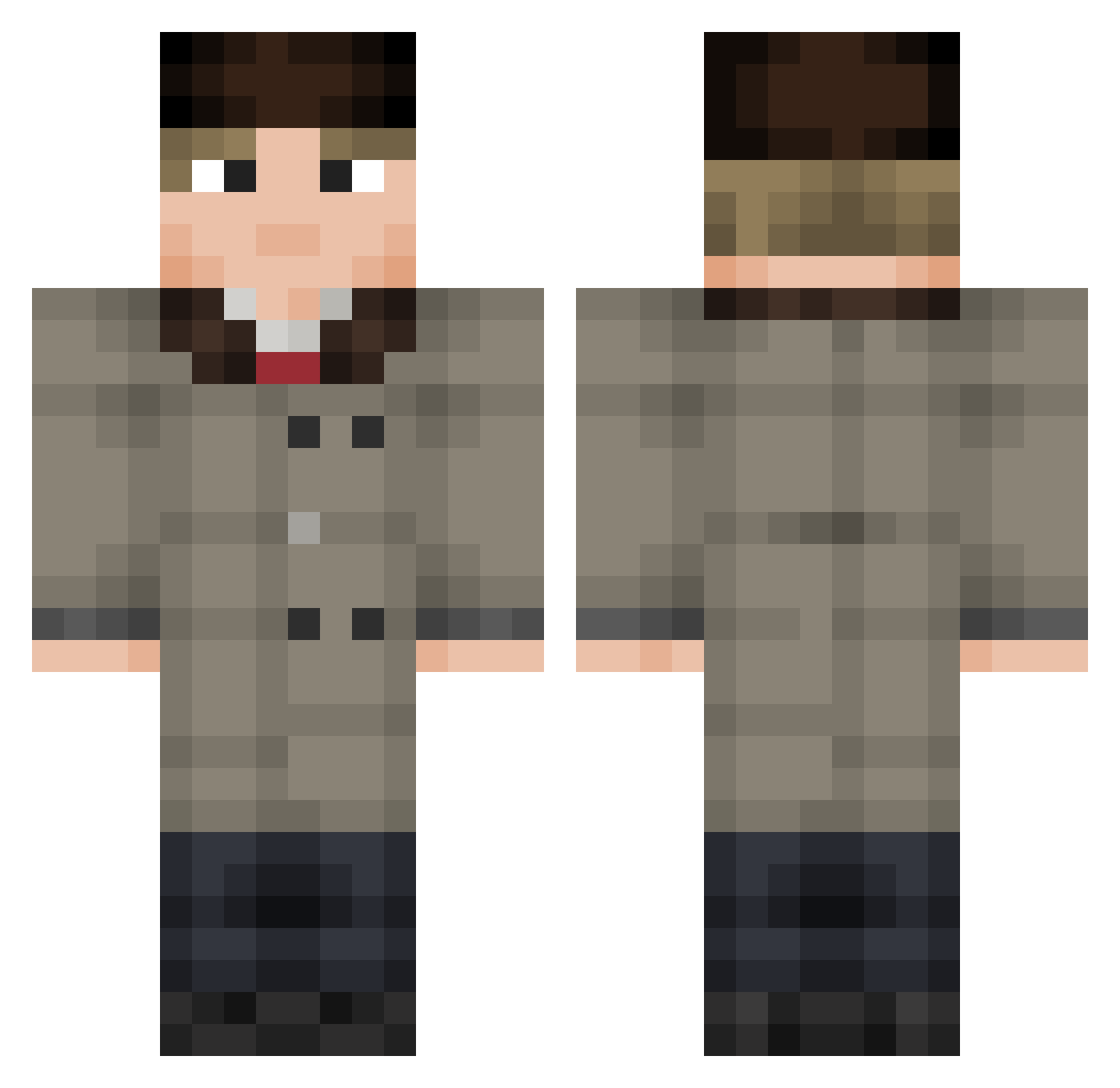 hoffnuqsloser Minecraft skin, front and back view