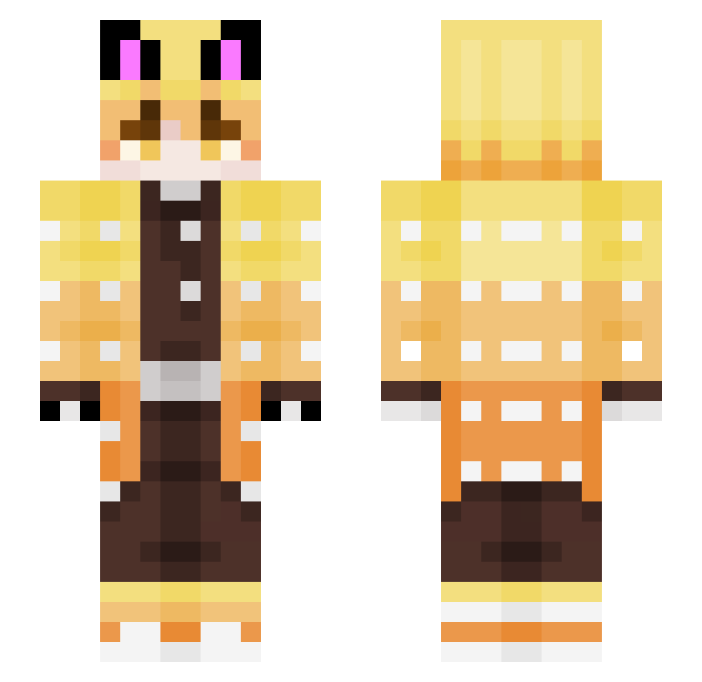 m07bks Minecraft skin, front and back view
