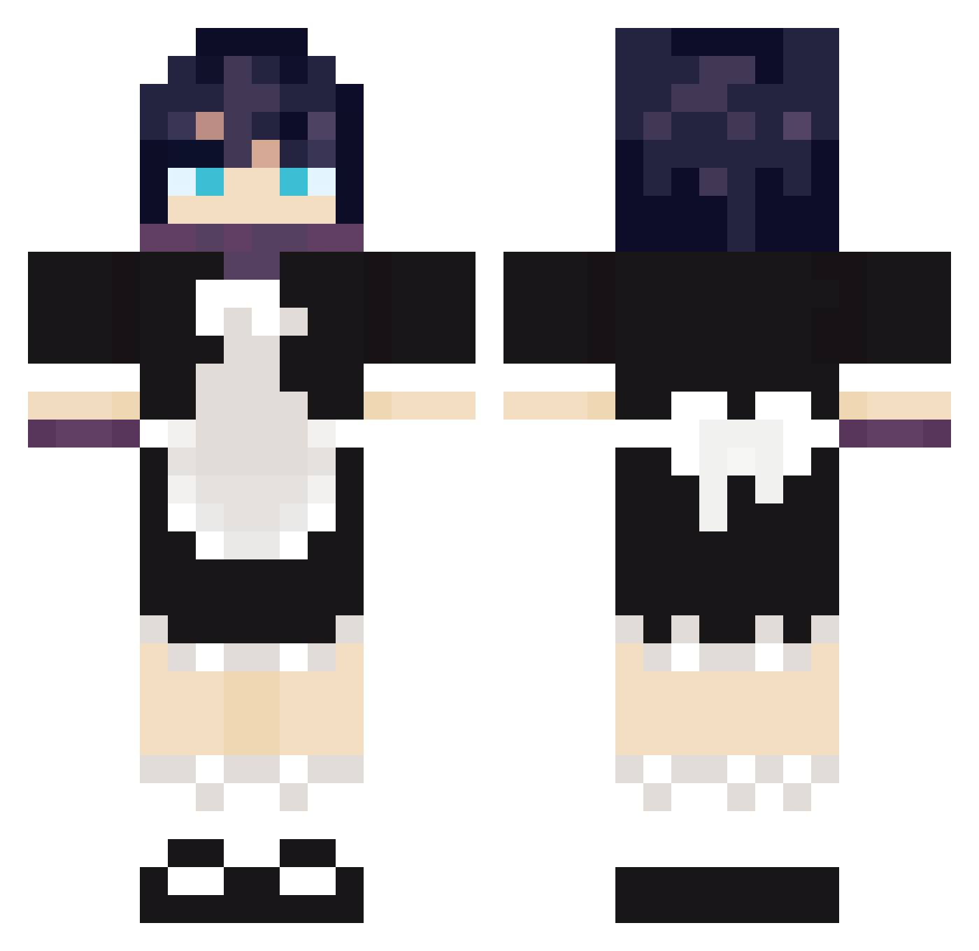 BlankBlah Minecraft skin, front and back view