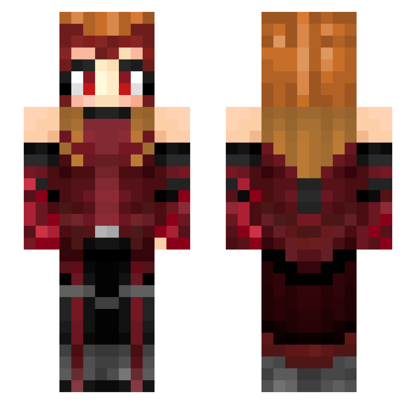 MarceSato Minecraft skin, front and back view