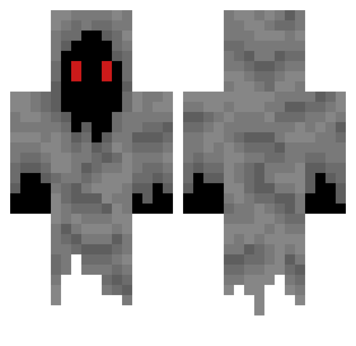 Formalization Minecraft skin, front and back view