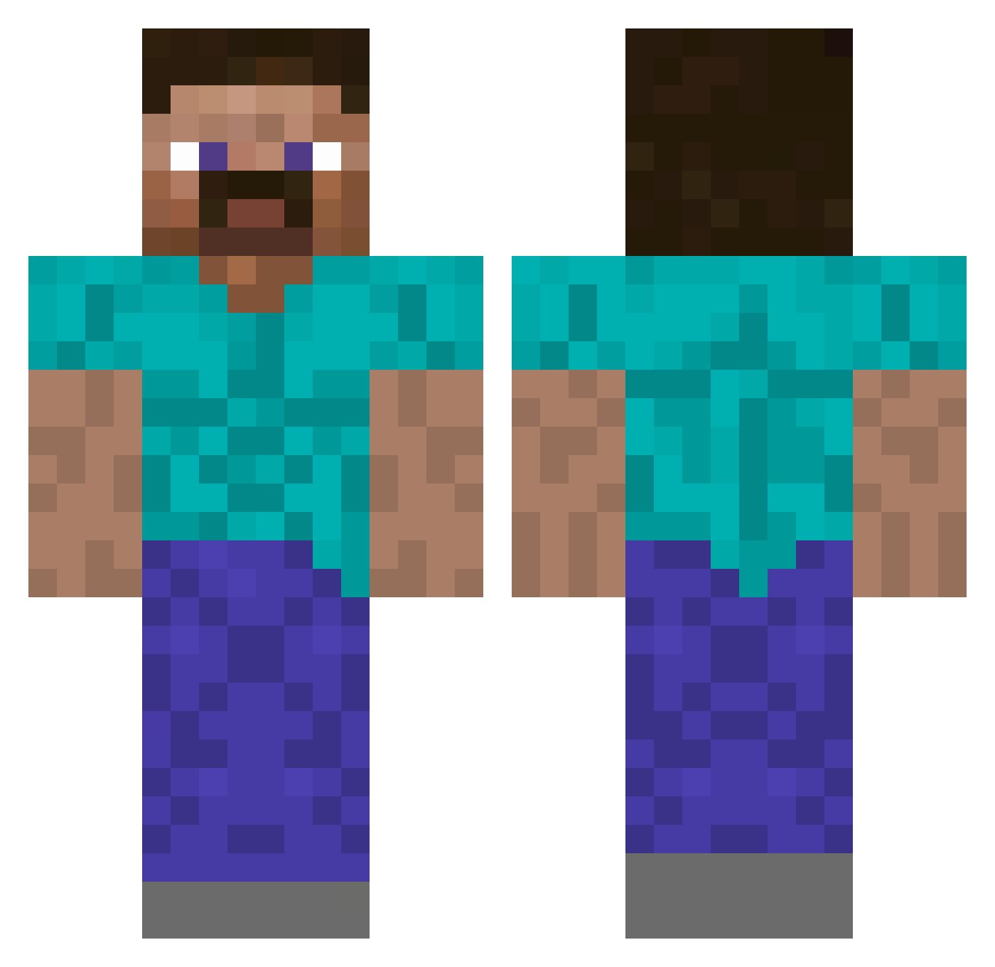 Talkspeed Minecraft skin, front and back view