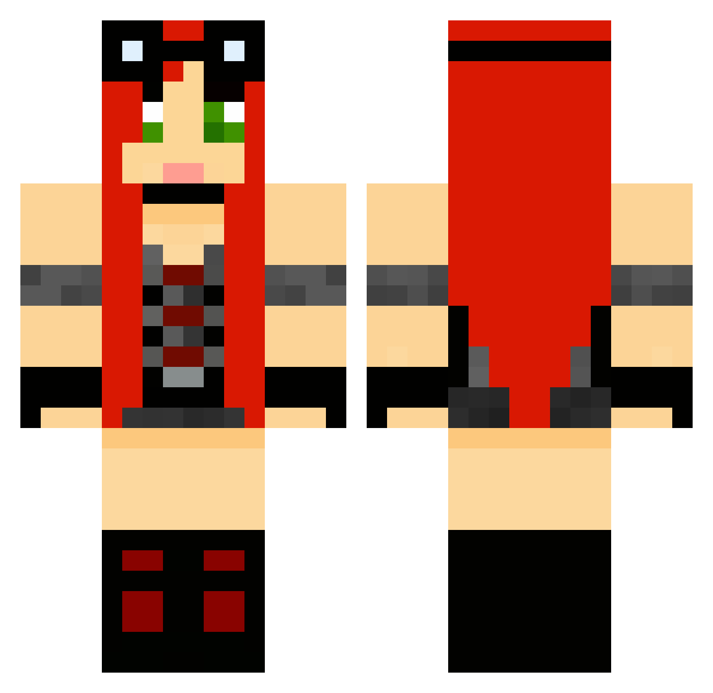 Conchita Minecraft skin, front and back view