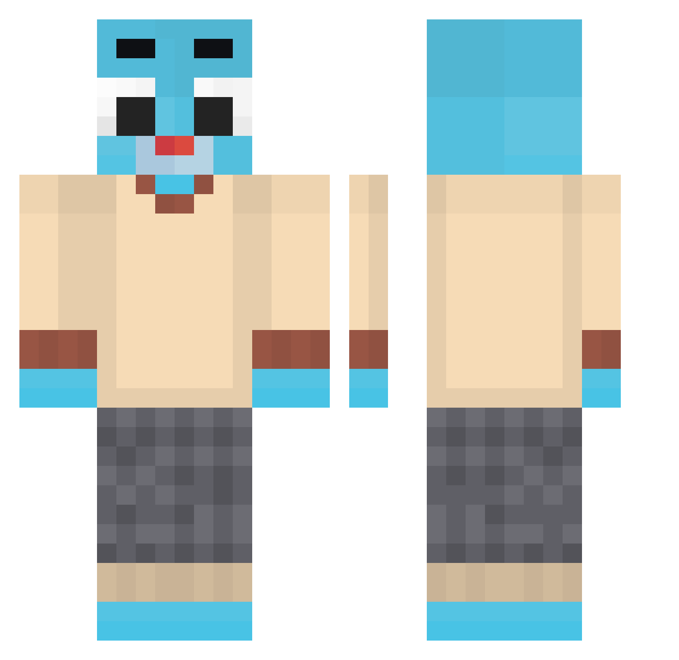 KostekBTW Minecraft skin, front and back view