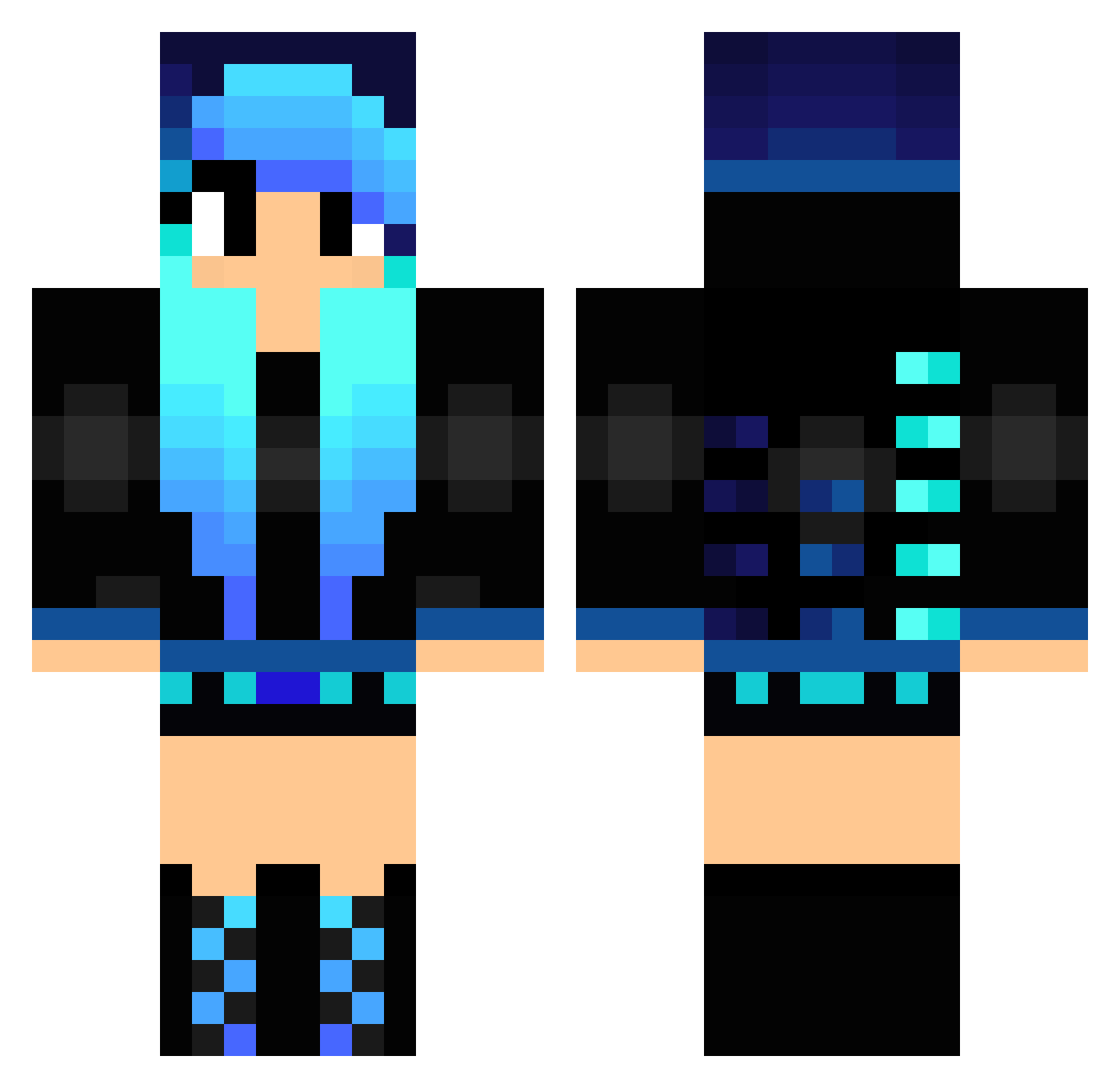Trichechus Minecraft skin, front and back view