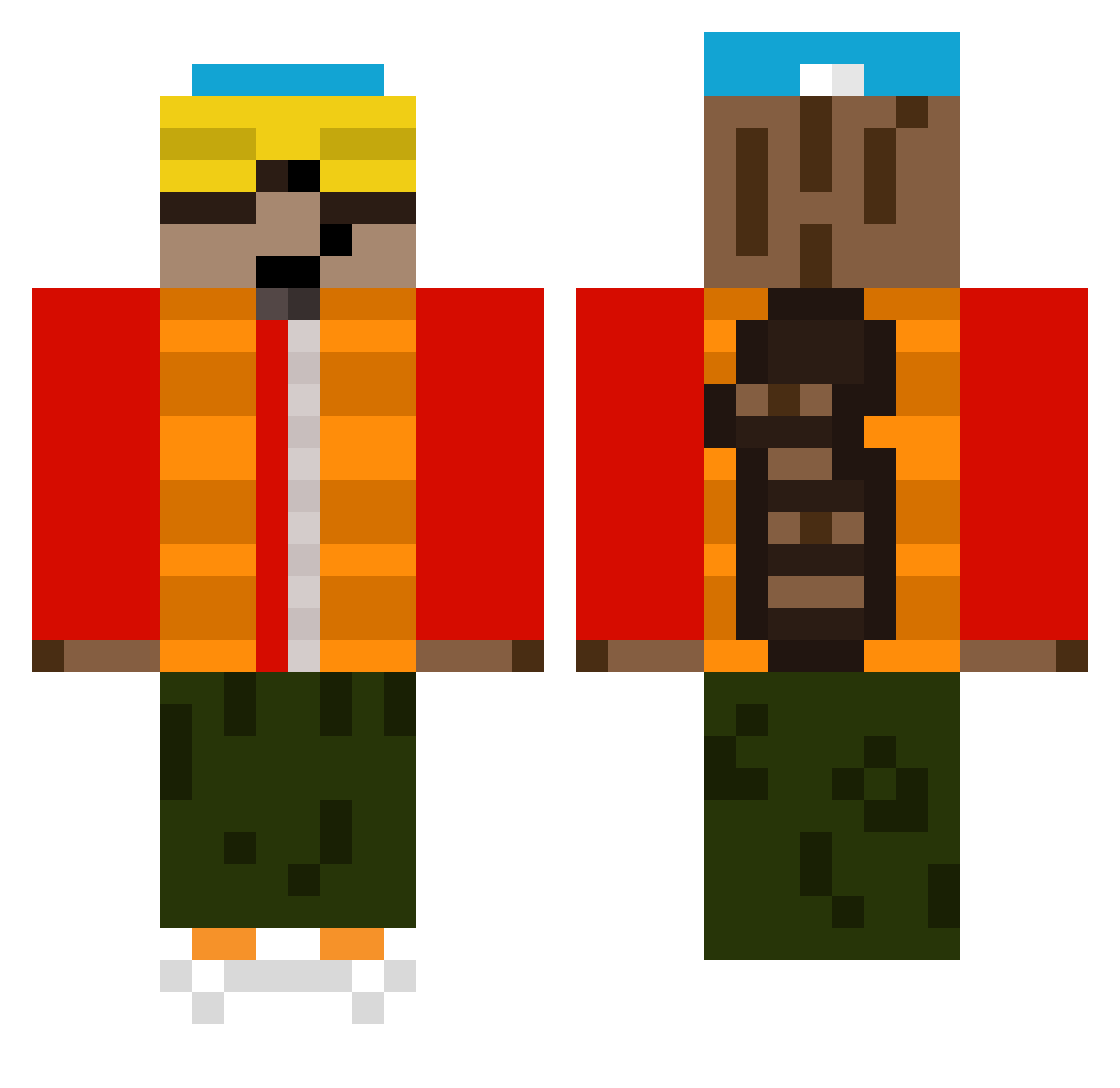 ElTubi Minecraft skin, front and back view