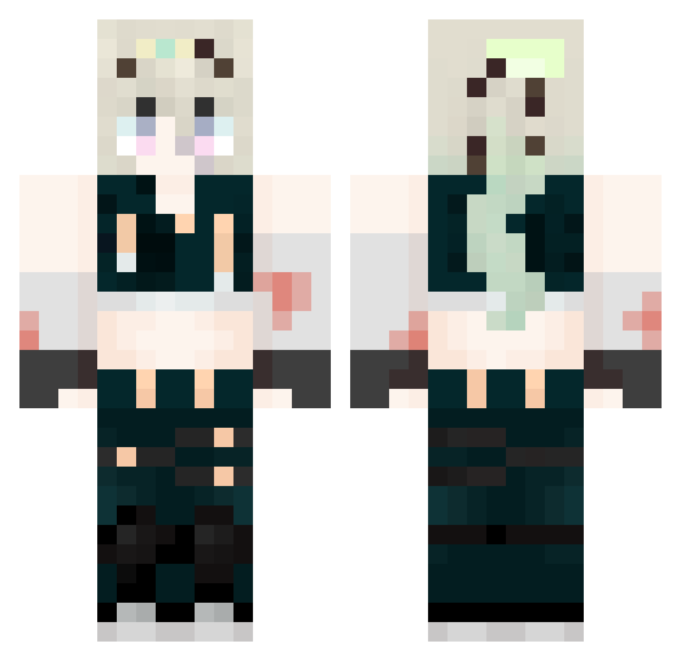 Firefly556 Minecraft skin, front and back view