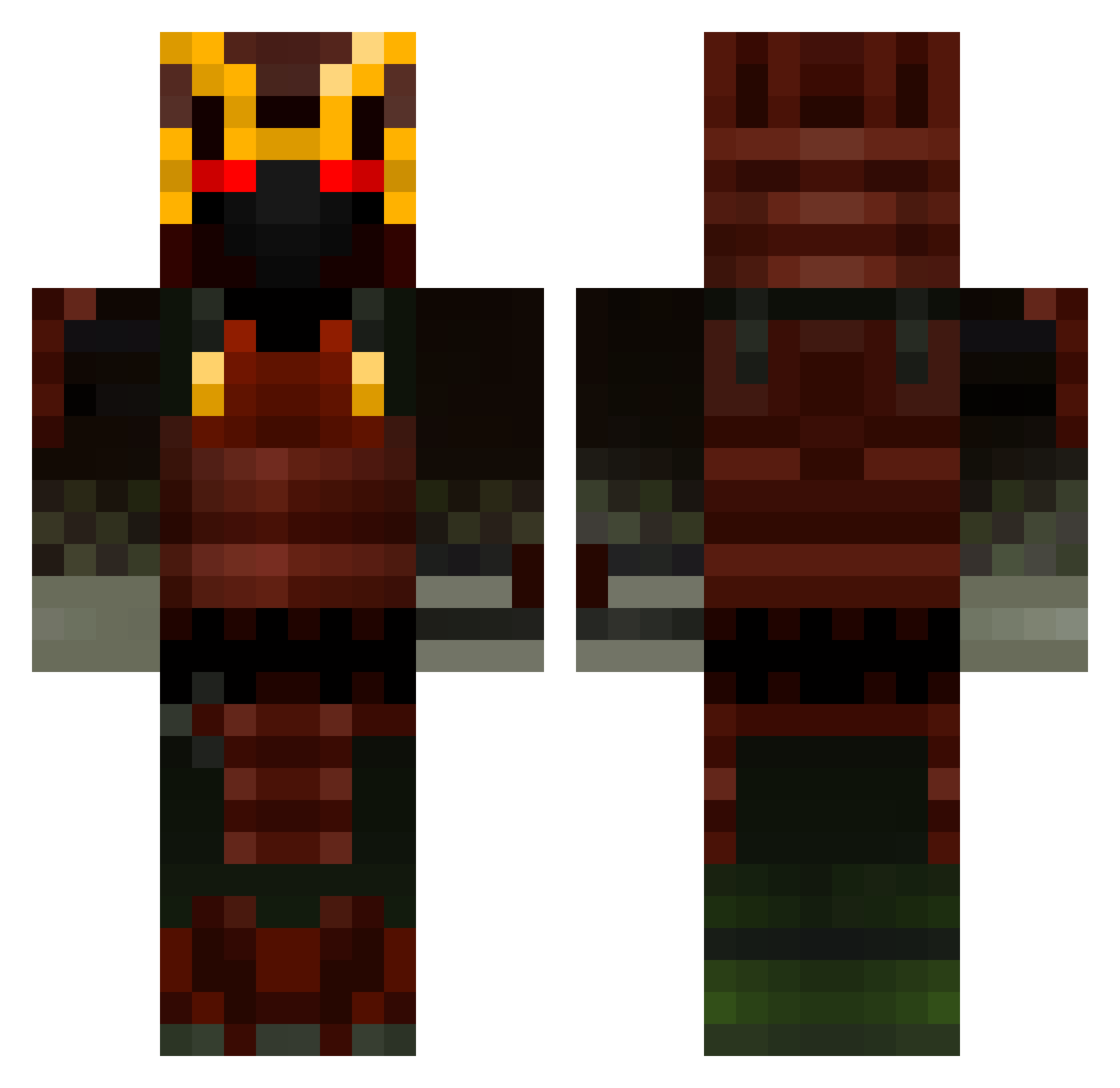 SloowlyTv Minecraft skin, front and back view