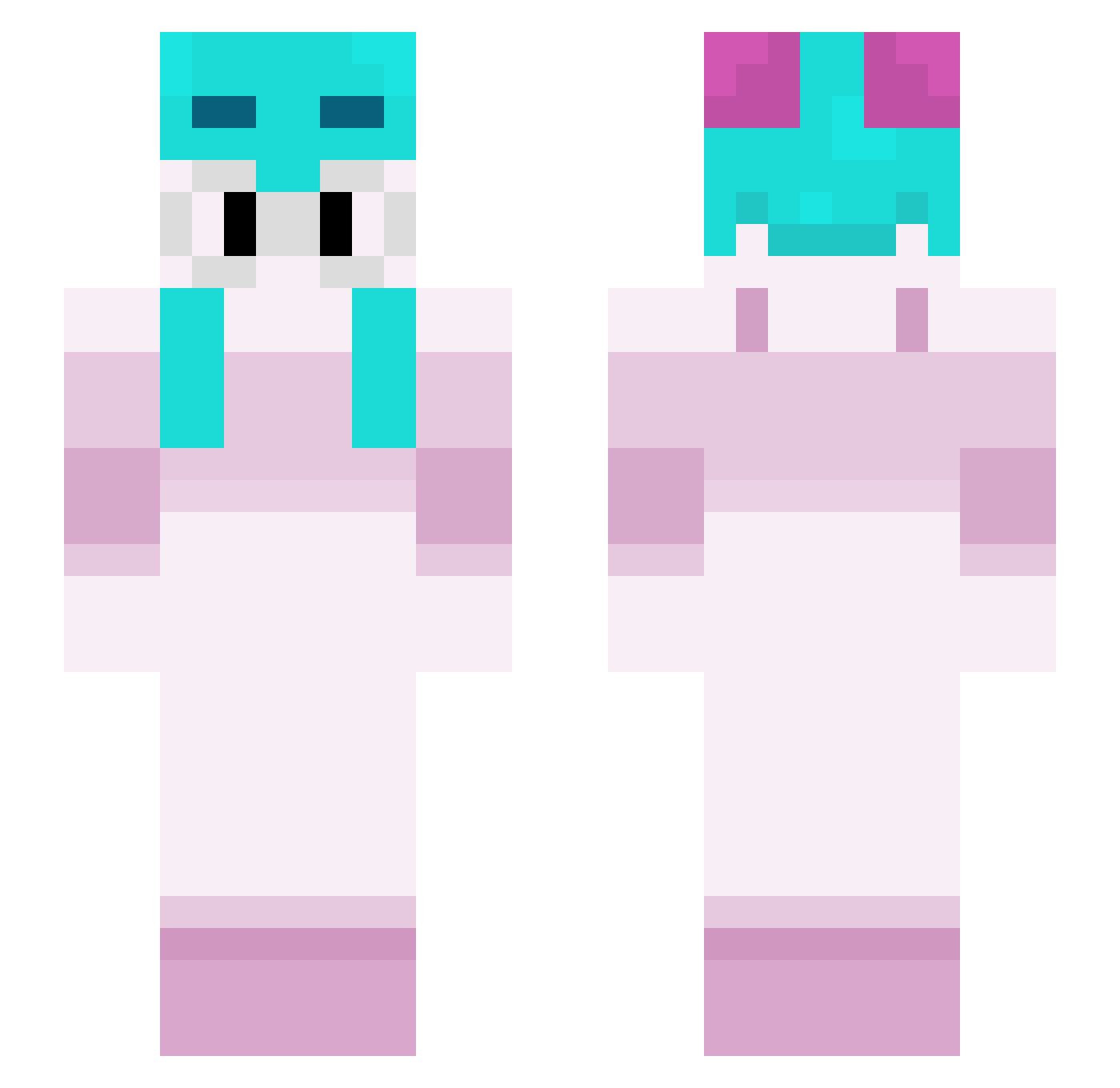 Meiduse Minecraft skin, front and back view