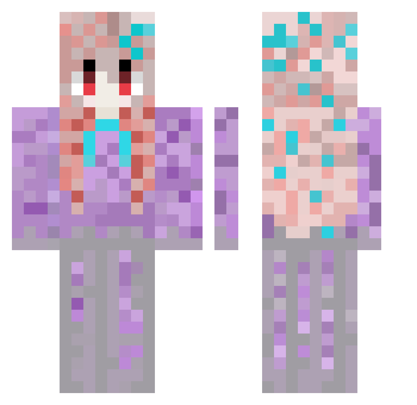 SexySquirrelLady Minecraft skin, front and back view