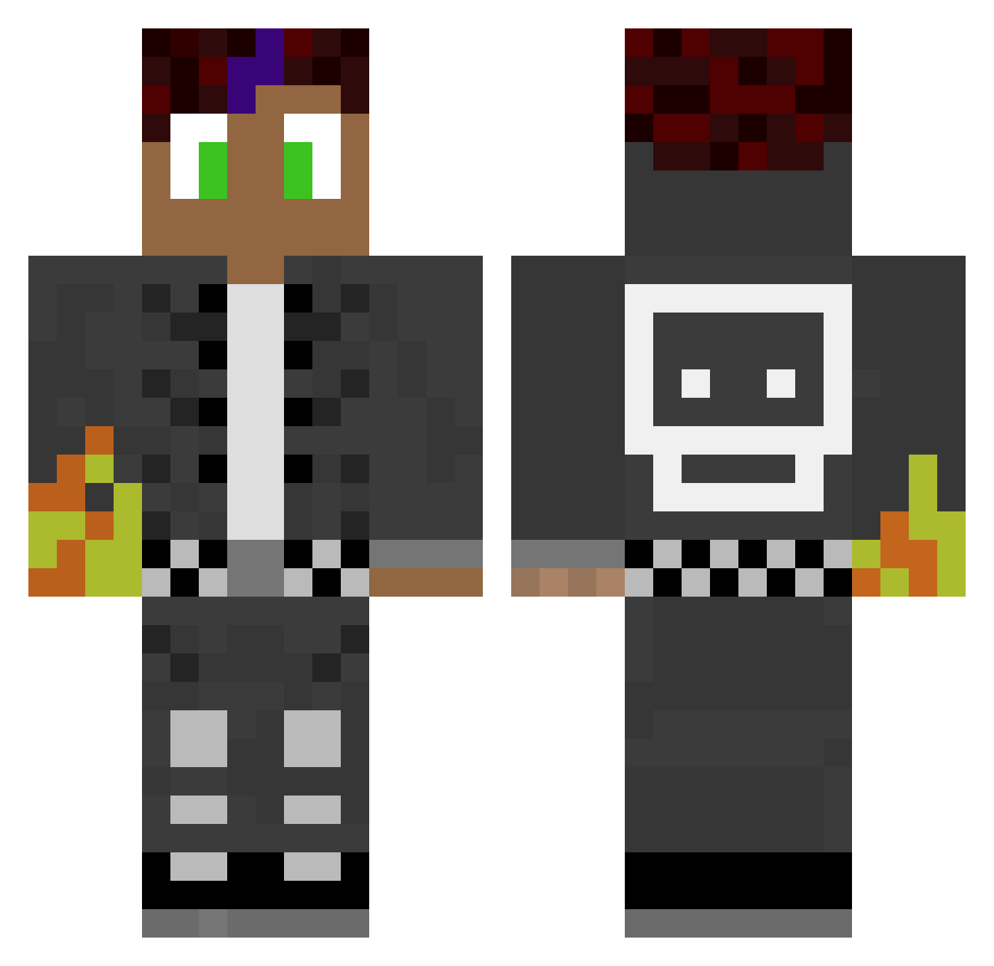 thebopp Minecraft skin, front and back view