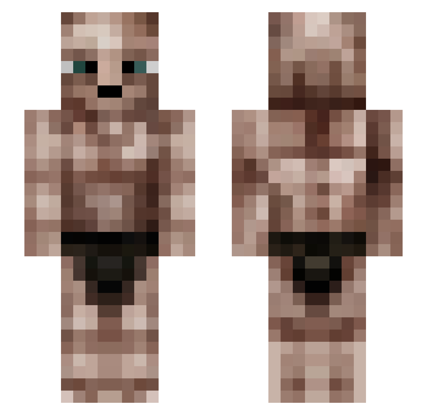 Cislau Minecraft skin, front and back view