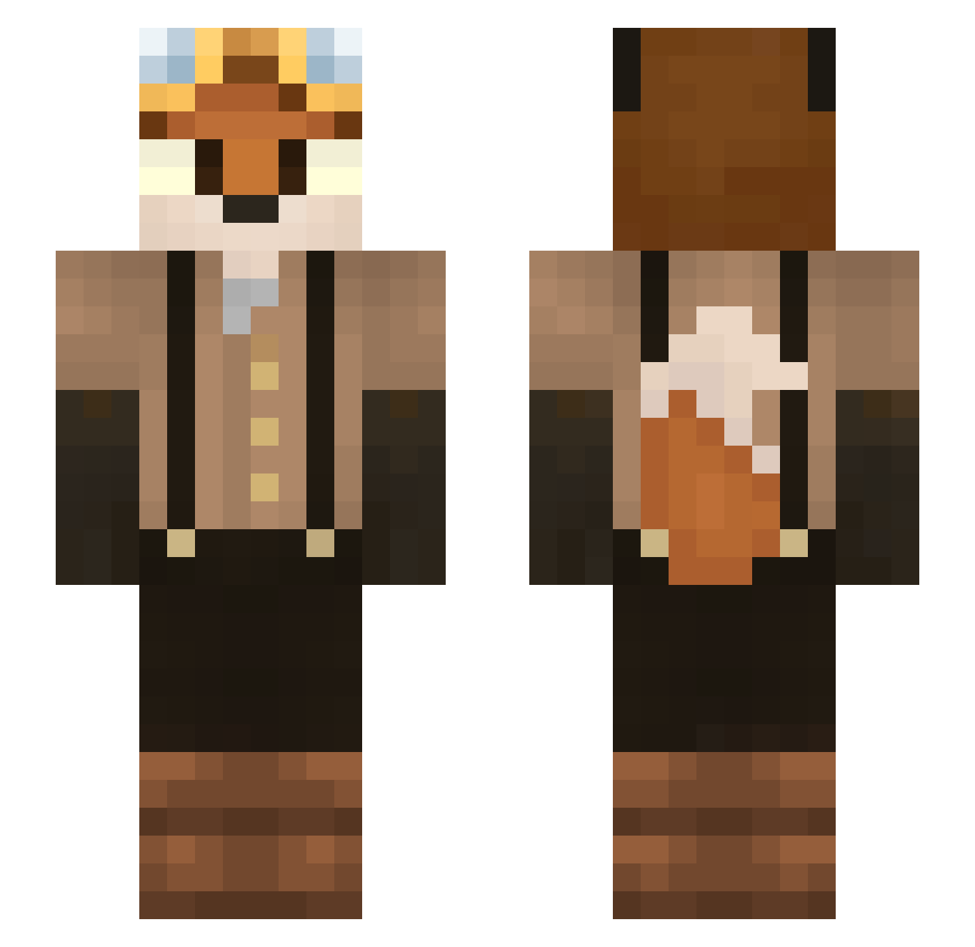 Spaceman220 Minecraft skin, front and back view