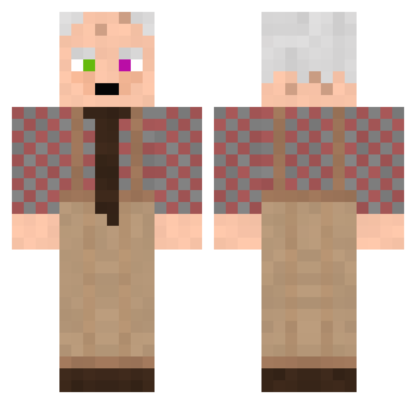 JOHKEH Minecraft skin, front and back view