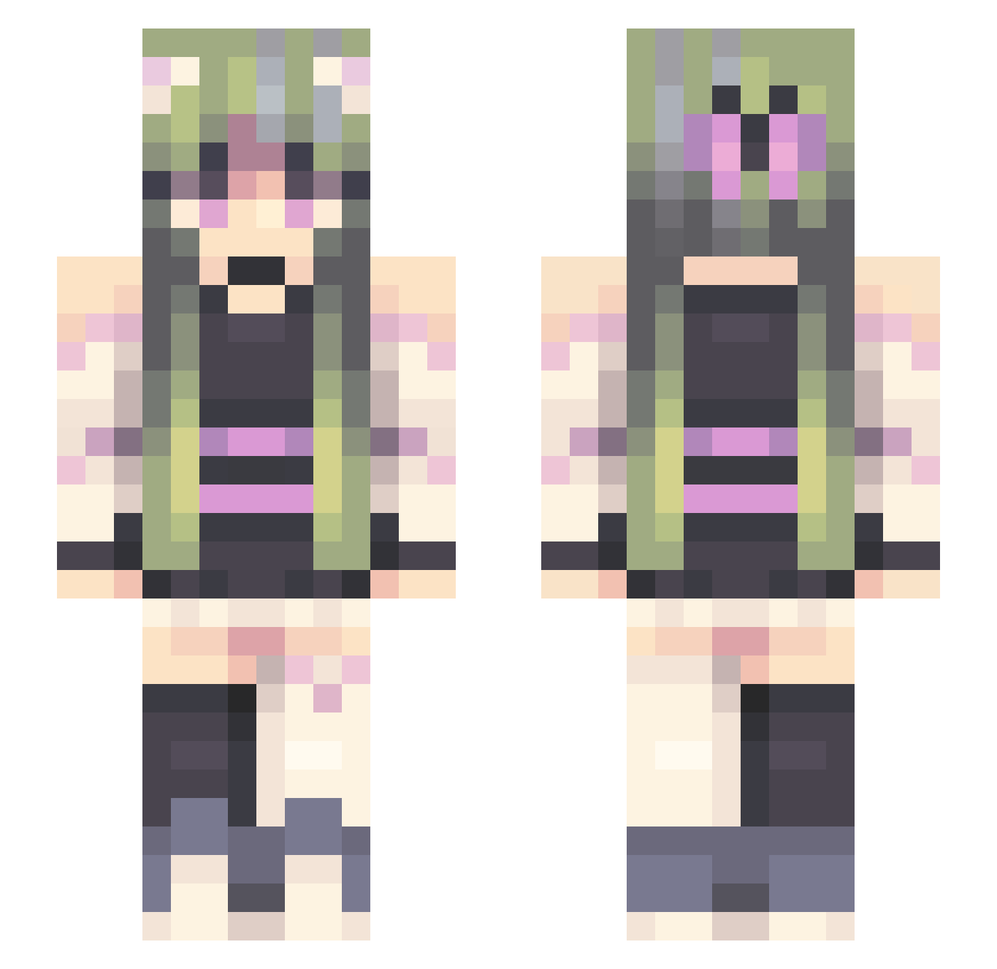 Xia_Feng_WAW Minecraft skin, front and back view