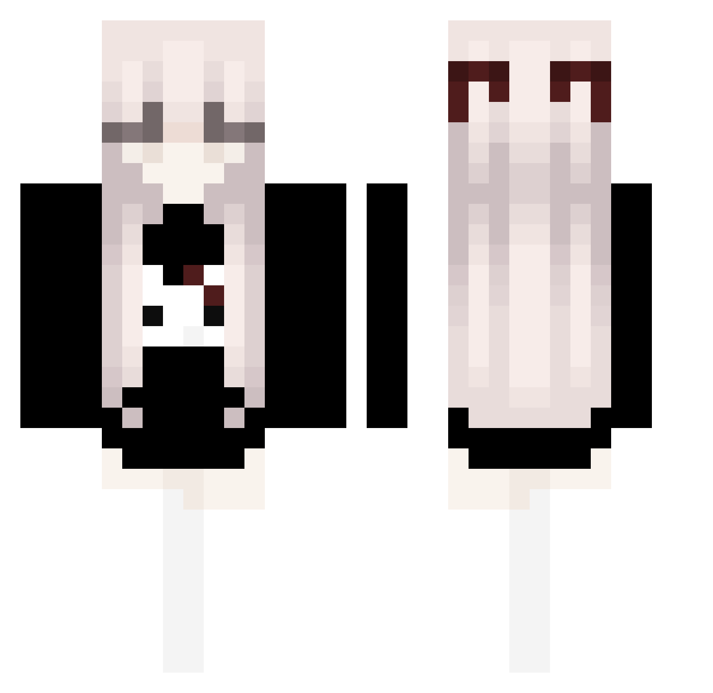 lubedzem Minecraft skin, front and back view