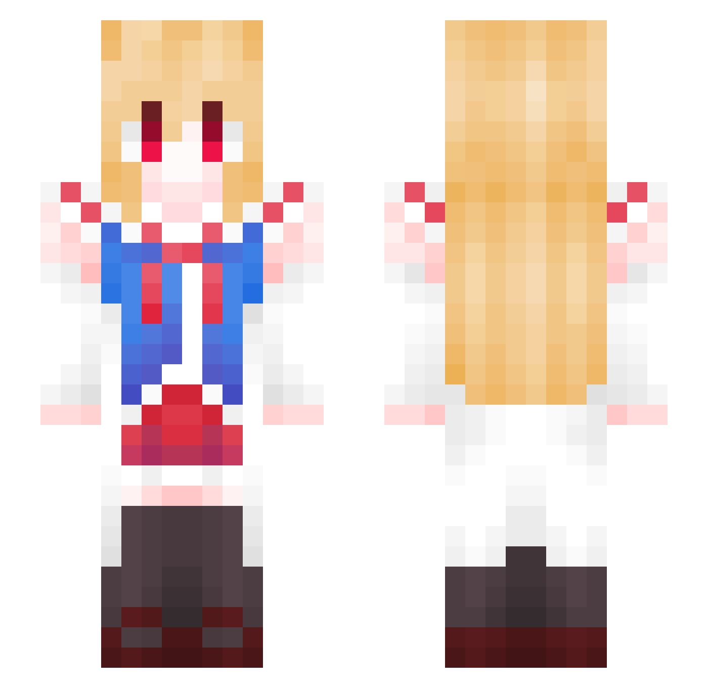 MuYue7 Minecraft skin, front and back view