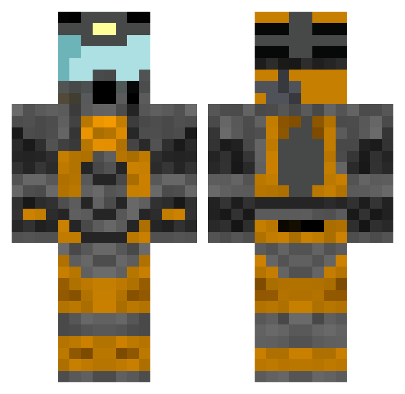Snakiest Minecraft skin, front and back view