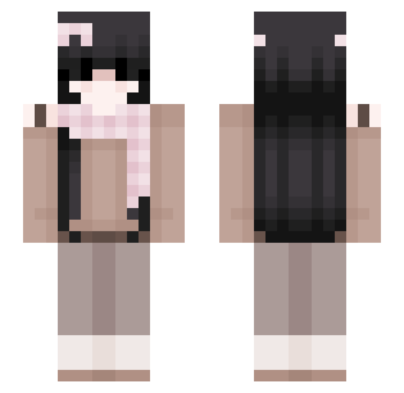 Polix23 Minecraft skin, front and back view