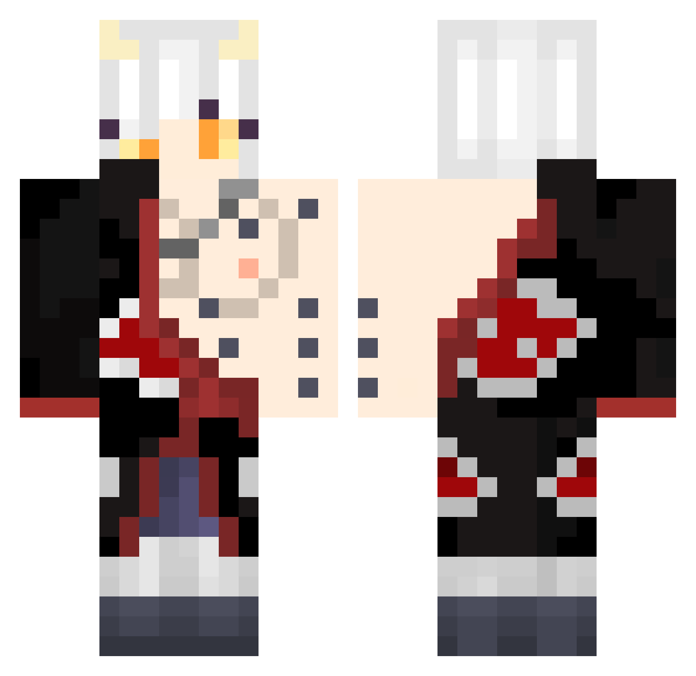 Okamimokh Minecraft skin, front and back view