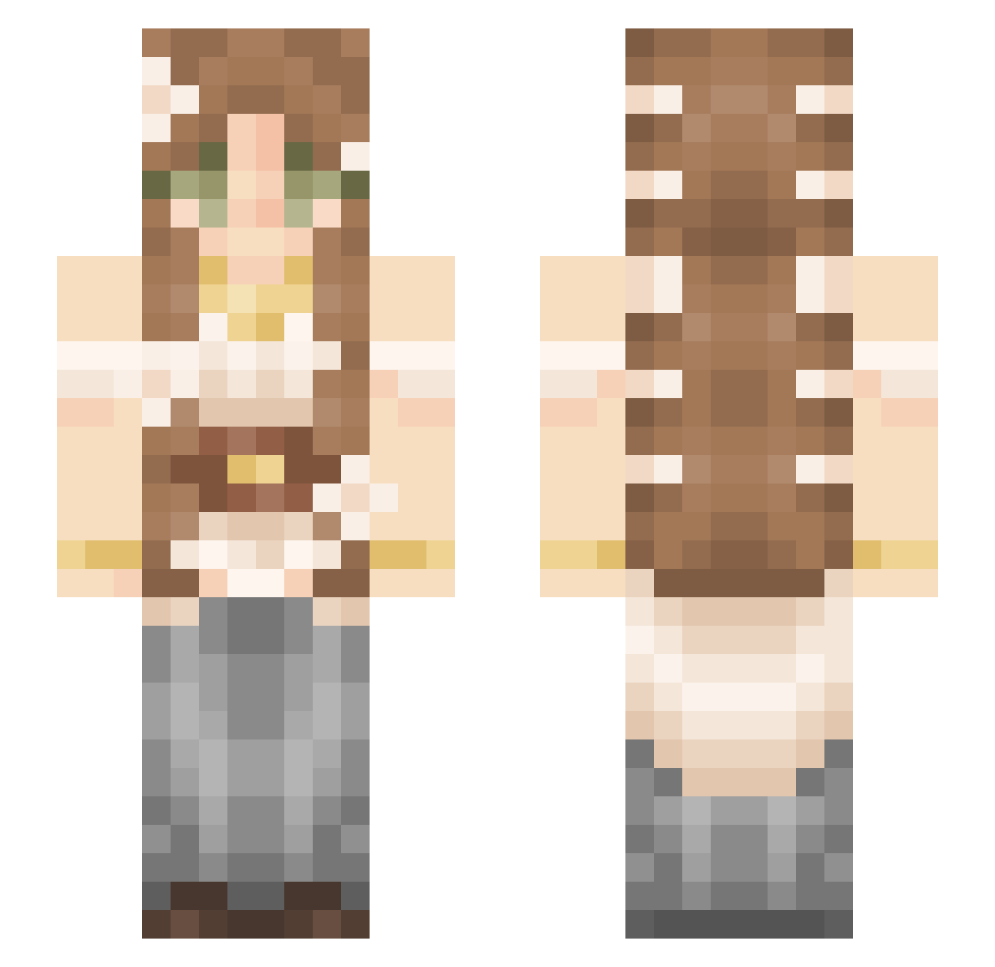 be3bvy Minecraft skin, front and back view