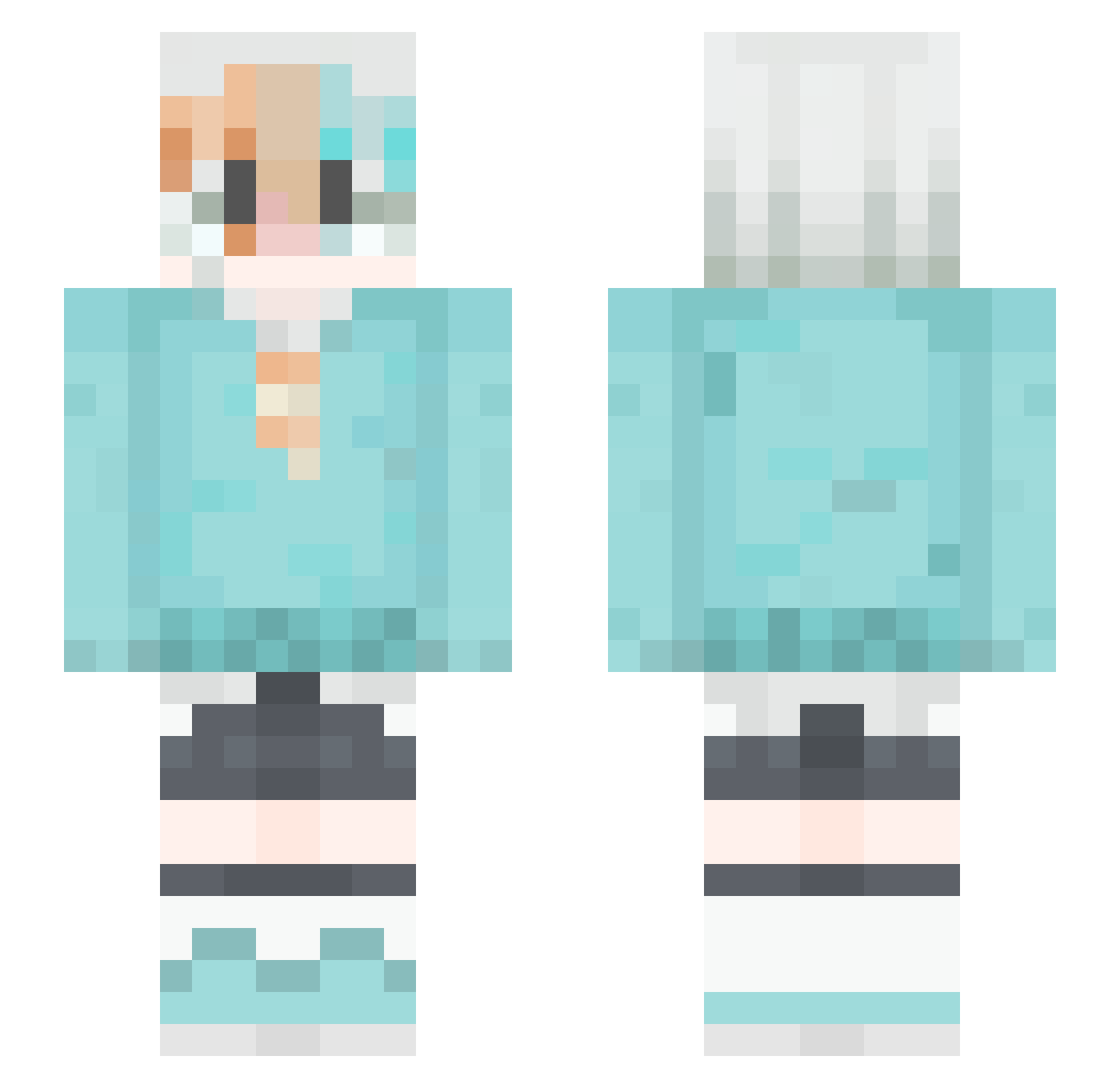 DeGordey Minecraft skin, front and back view
