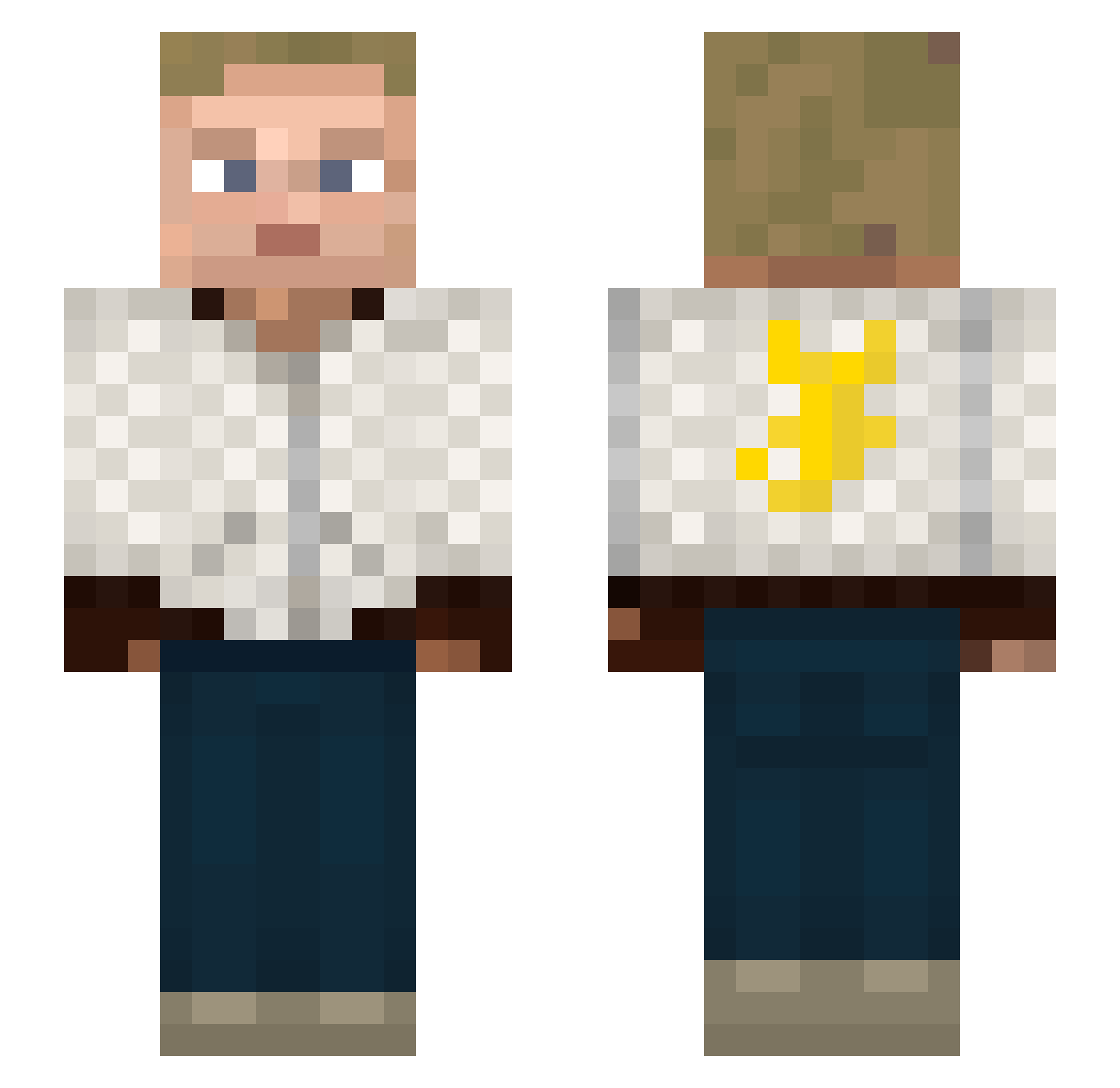 yonce23 Minecraft skin, front and back view