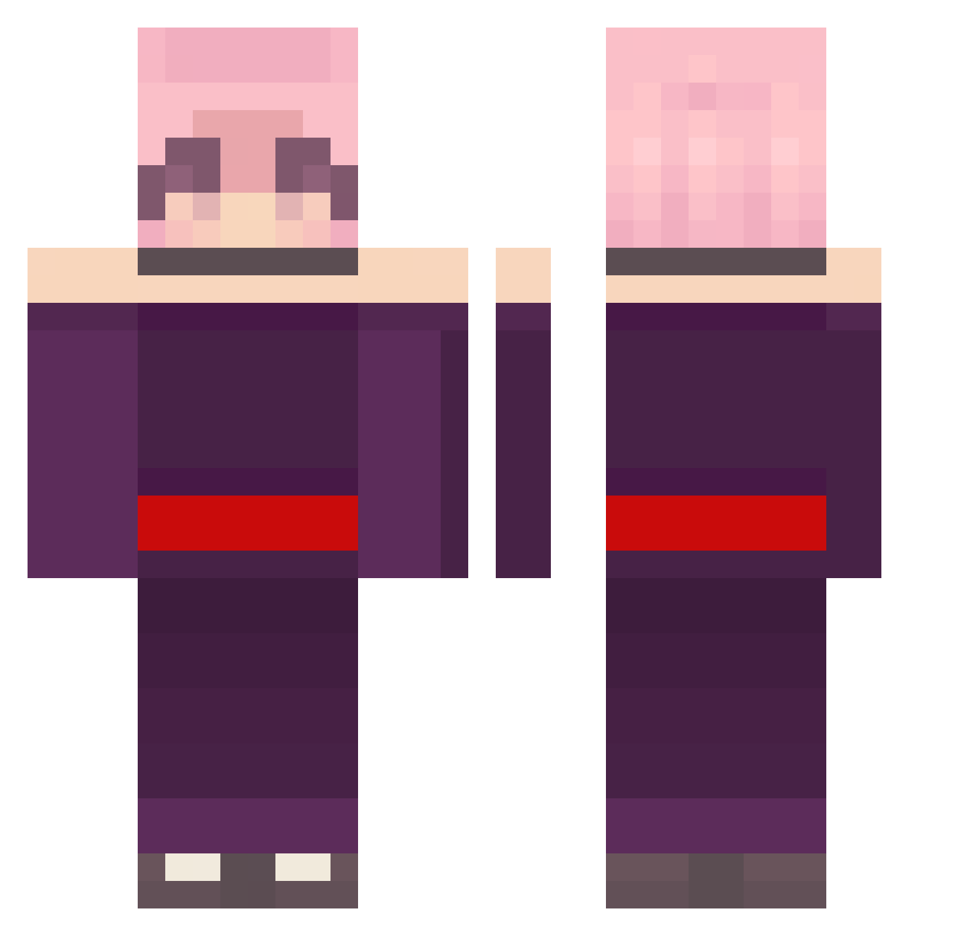 Roselyia Minecraft skin, front and back view