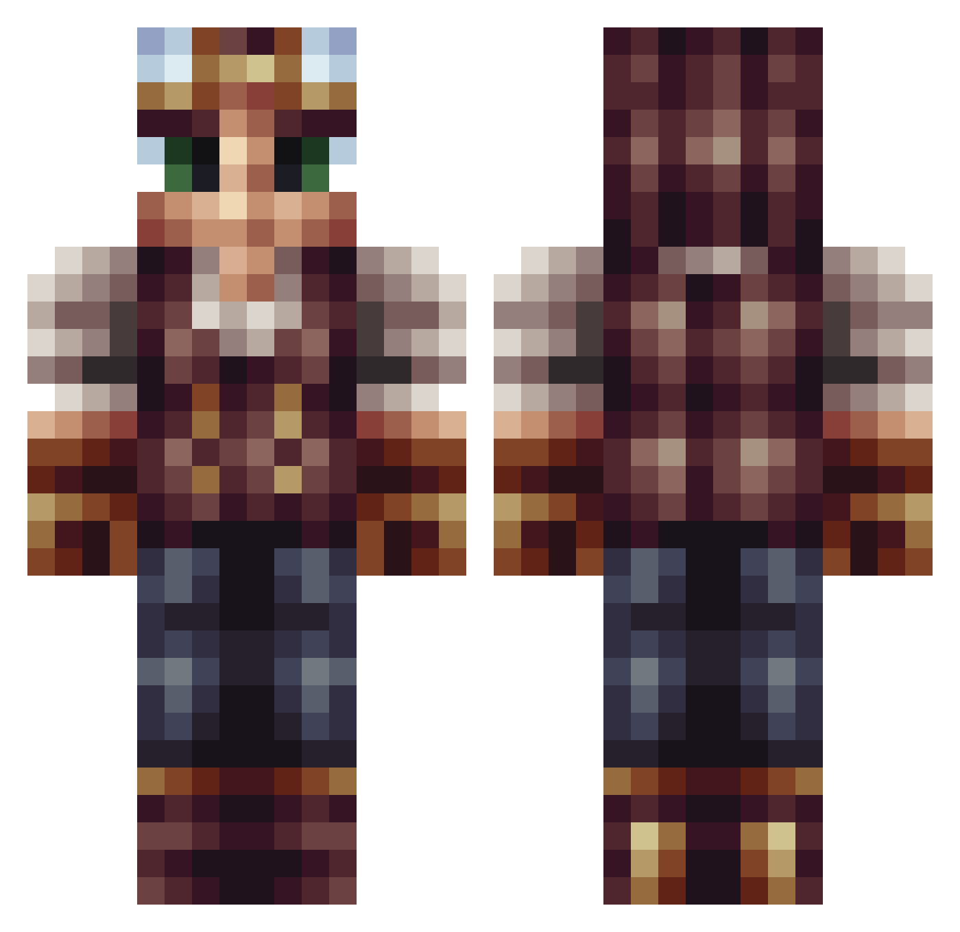 Concordia Minecraft skin, front and back view