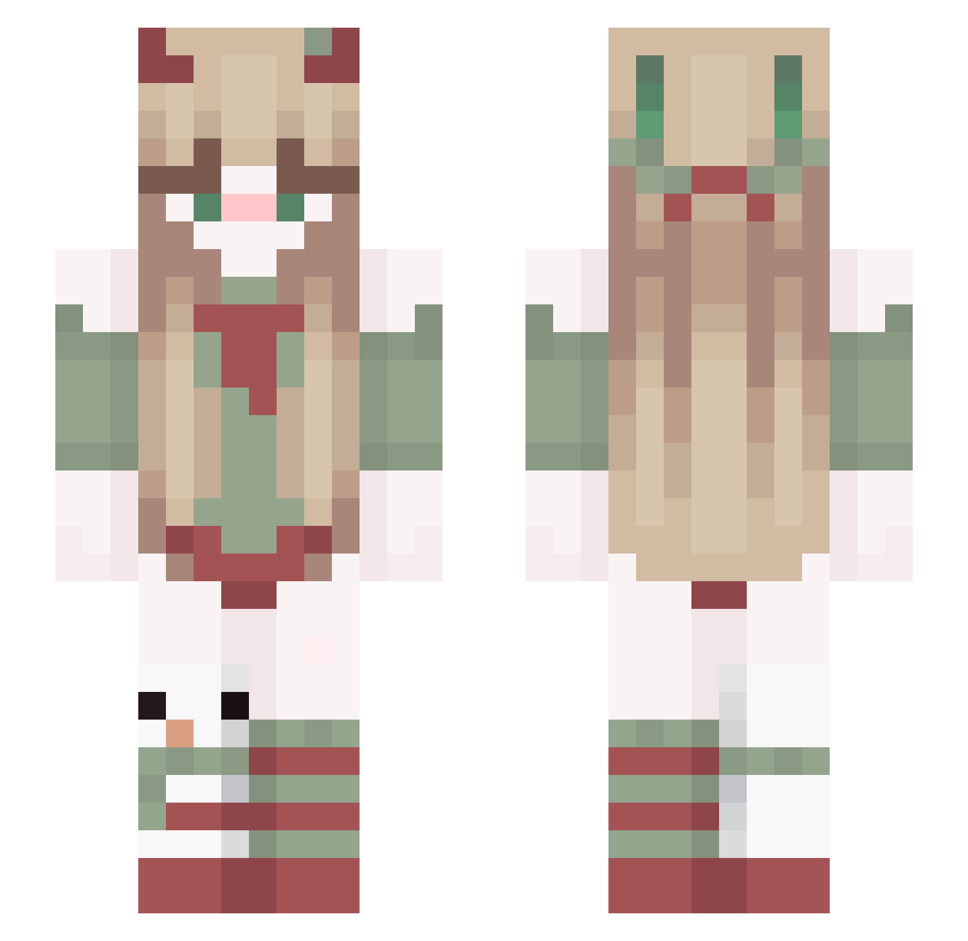 DOU_BAOBAO Minecraft skin, front and back view