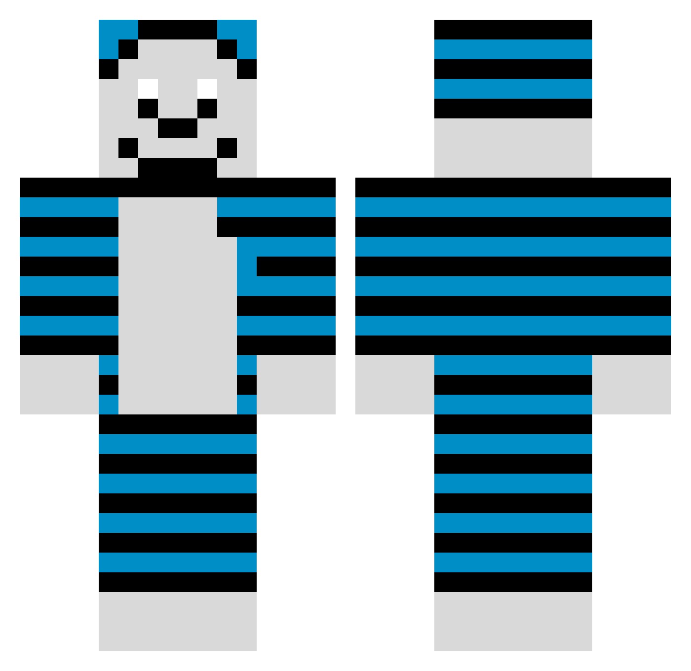 Sussegado Minecraft skin, front and back view