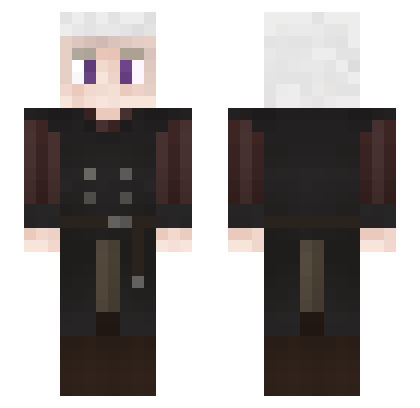 SenseiMario Minecraft skin, front and back view