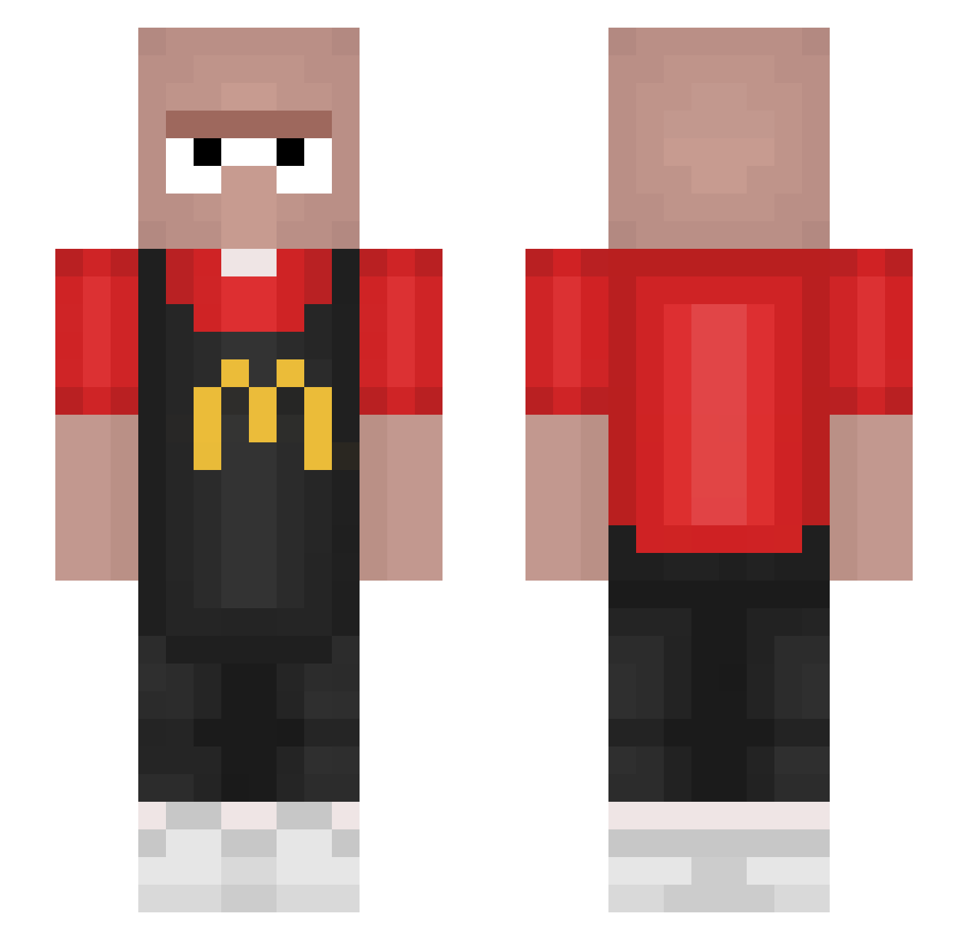 rutxka Minecraft skin, front and back view