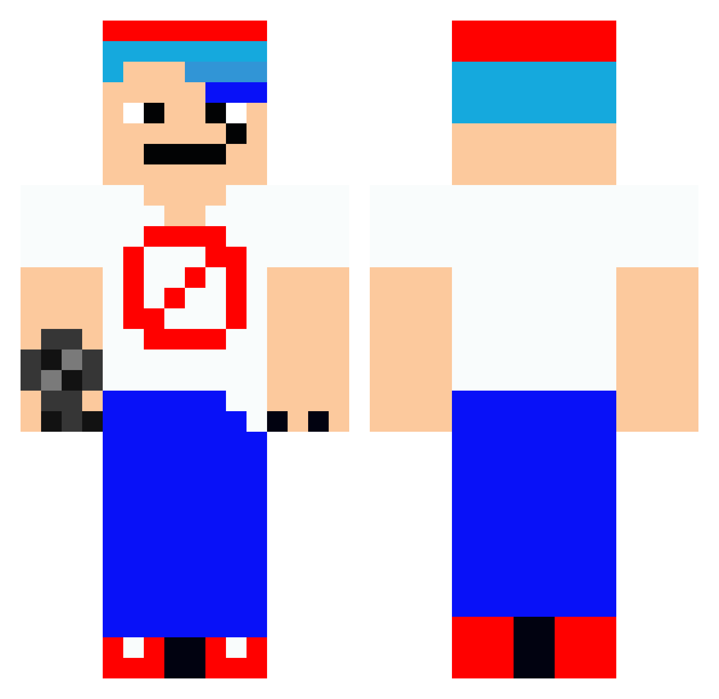 CrazyJohn11 Minecraft skin, front and back view