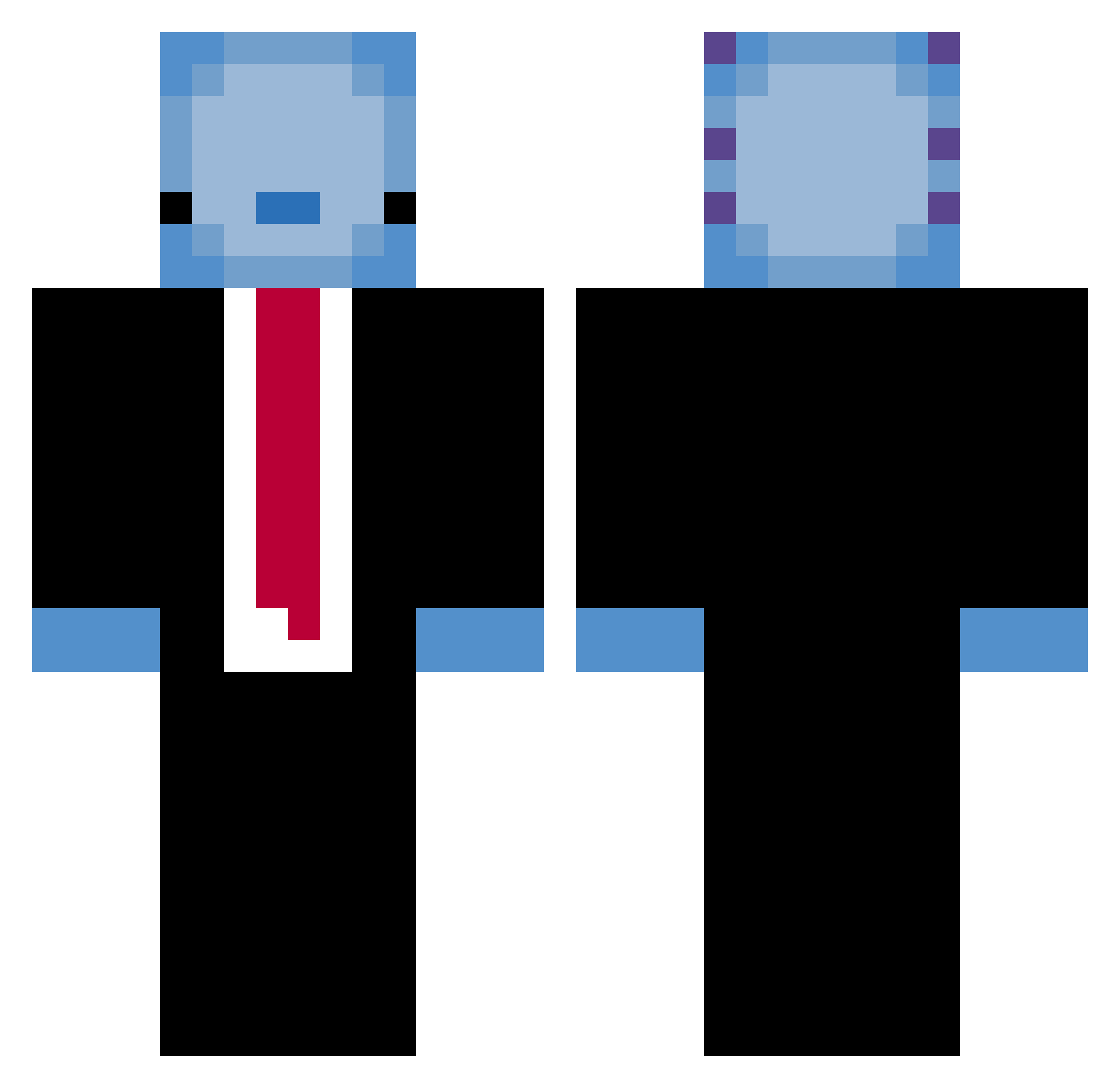 DanielMR Minecraft skin, front and back view