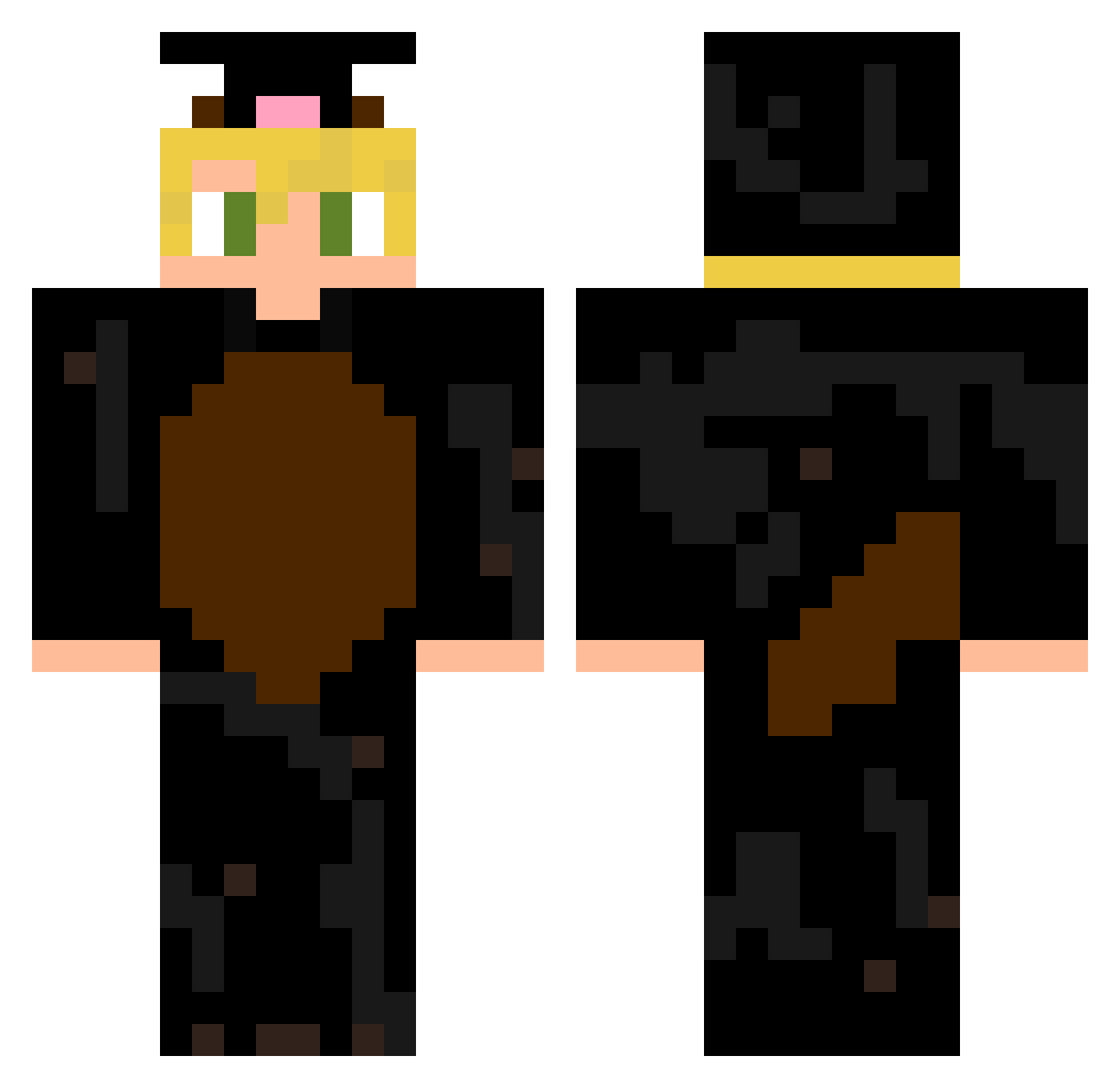 BroPro2022 Minecraft skin, front and back view