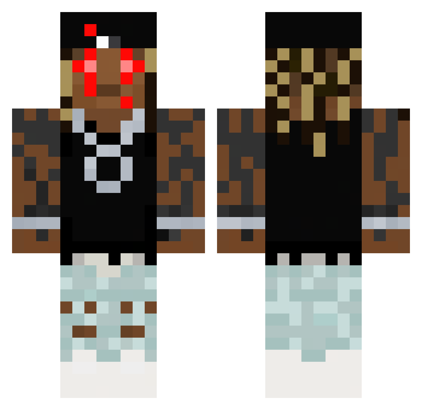 devtheyeah Minecraft skin, front and back view