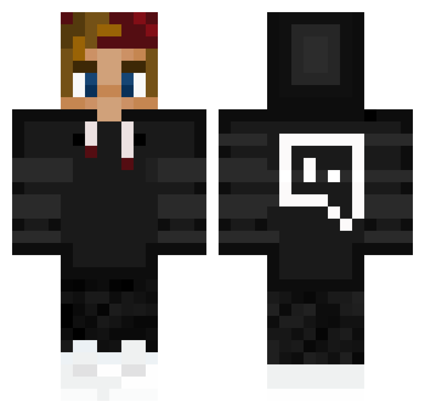 AvareyLive_ Minecraft skin, front and back view