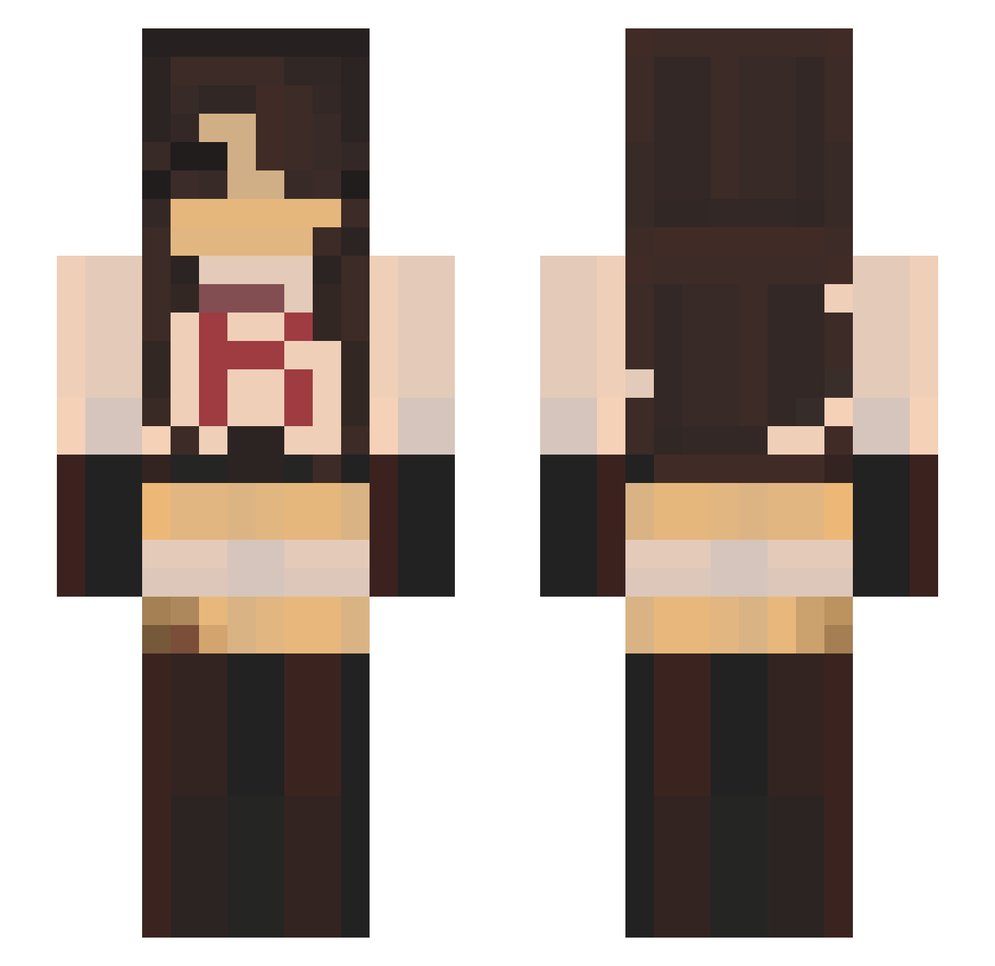 vmpss Minecraft skin, front and back view