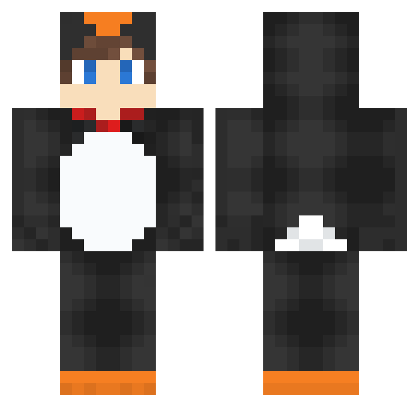 Uhcccawwbadping Minecraft skin, front and back view