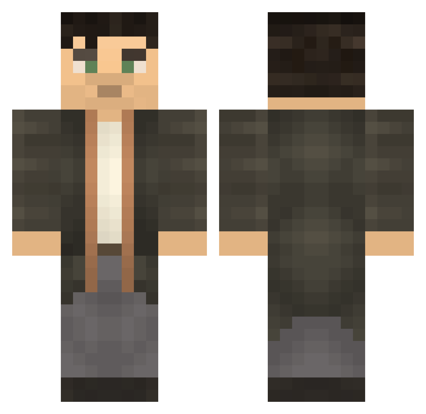 kingggame281 Minecraft skin, front and back view