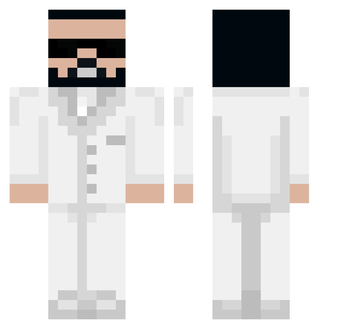 Sykold Minecraft skin, front and back view