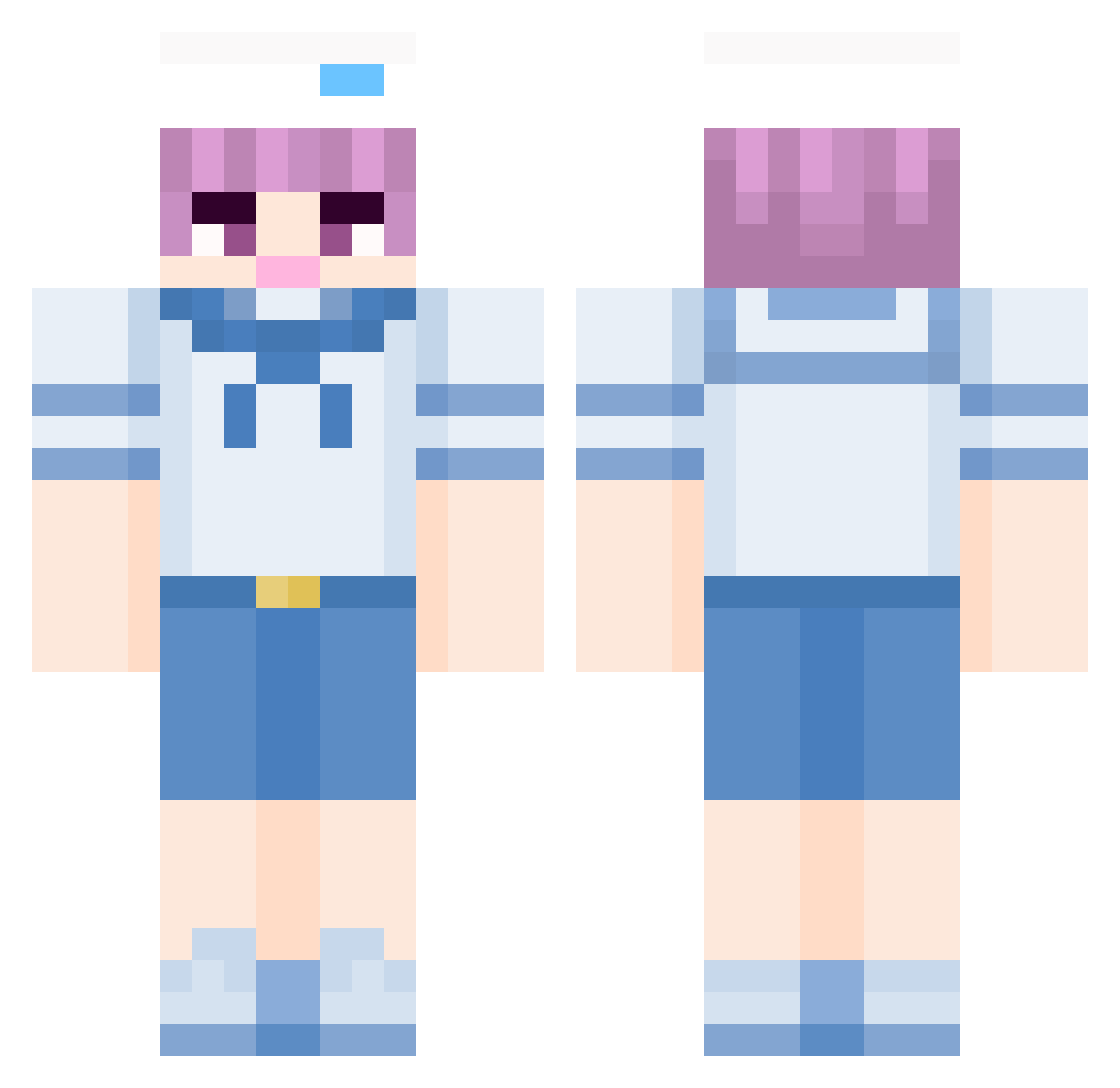 Jin_SUN Minecraft skin, front and back view