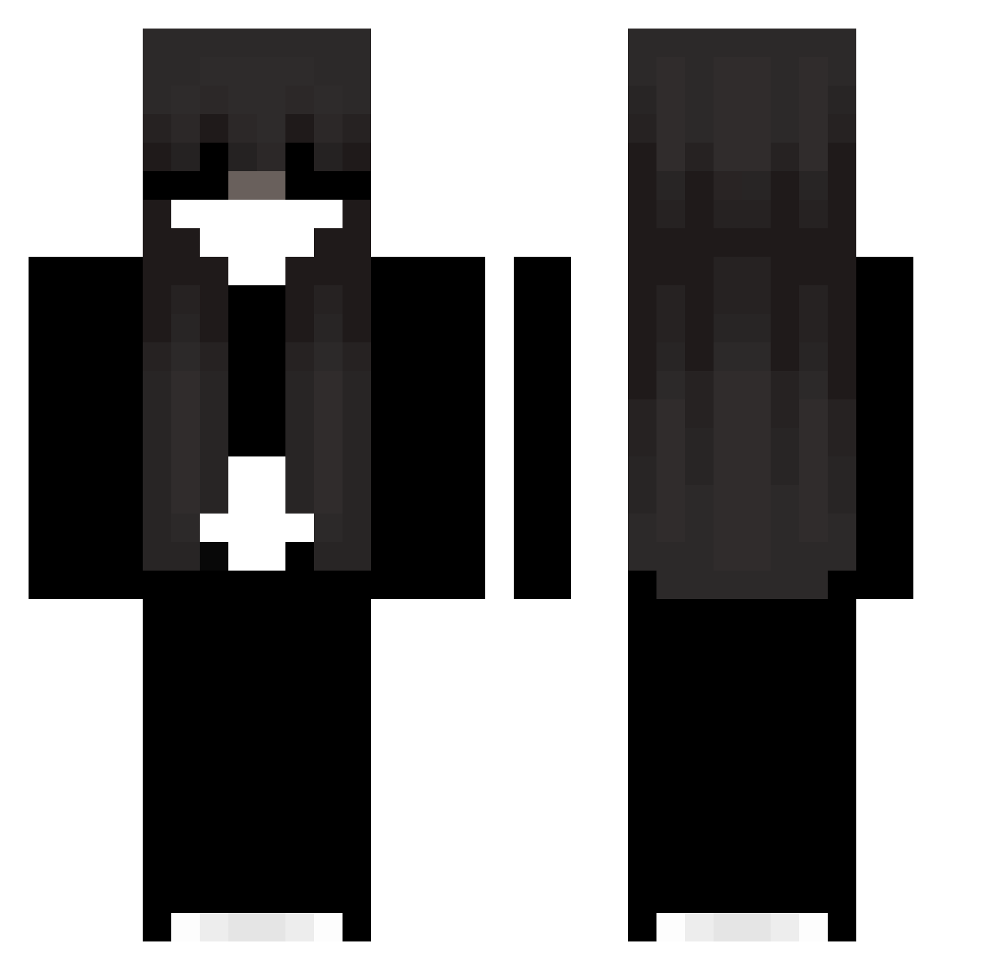 Surpasser Minecraft skin, front and back view
