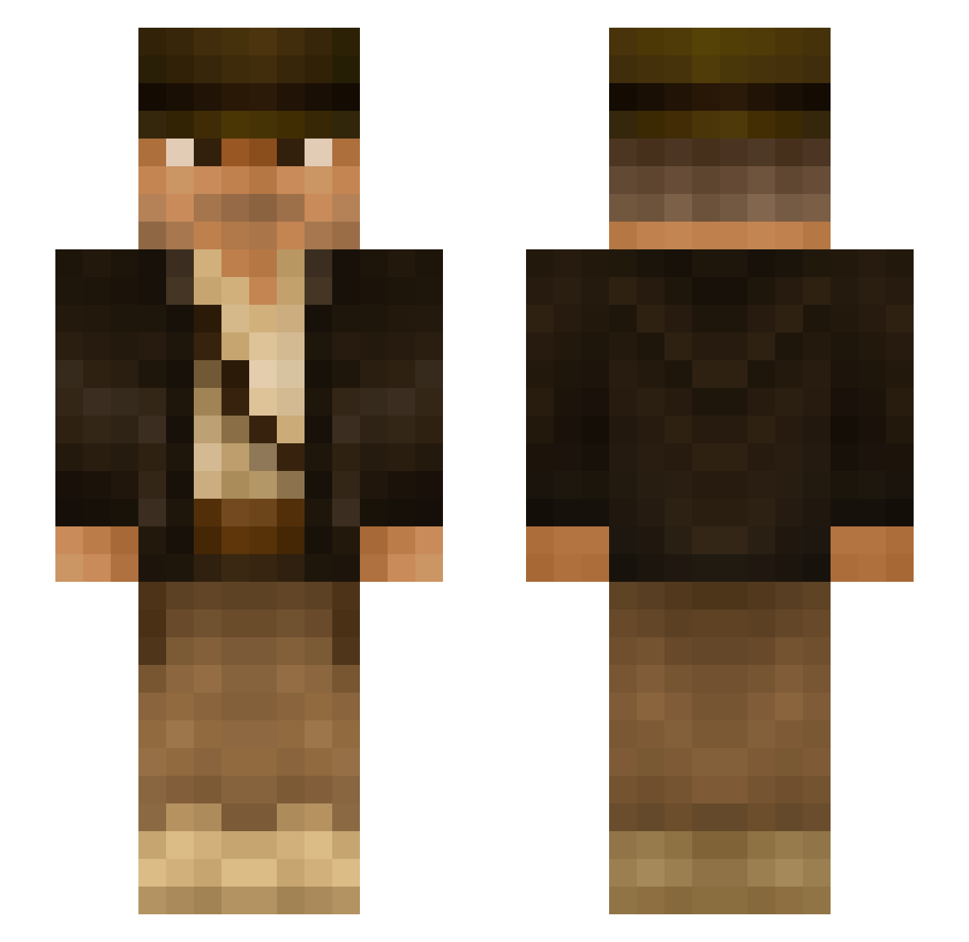 Icanthelplt Minecraft skin, front and back view