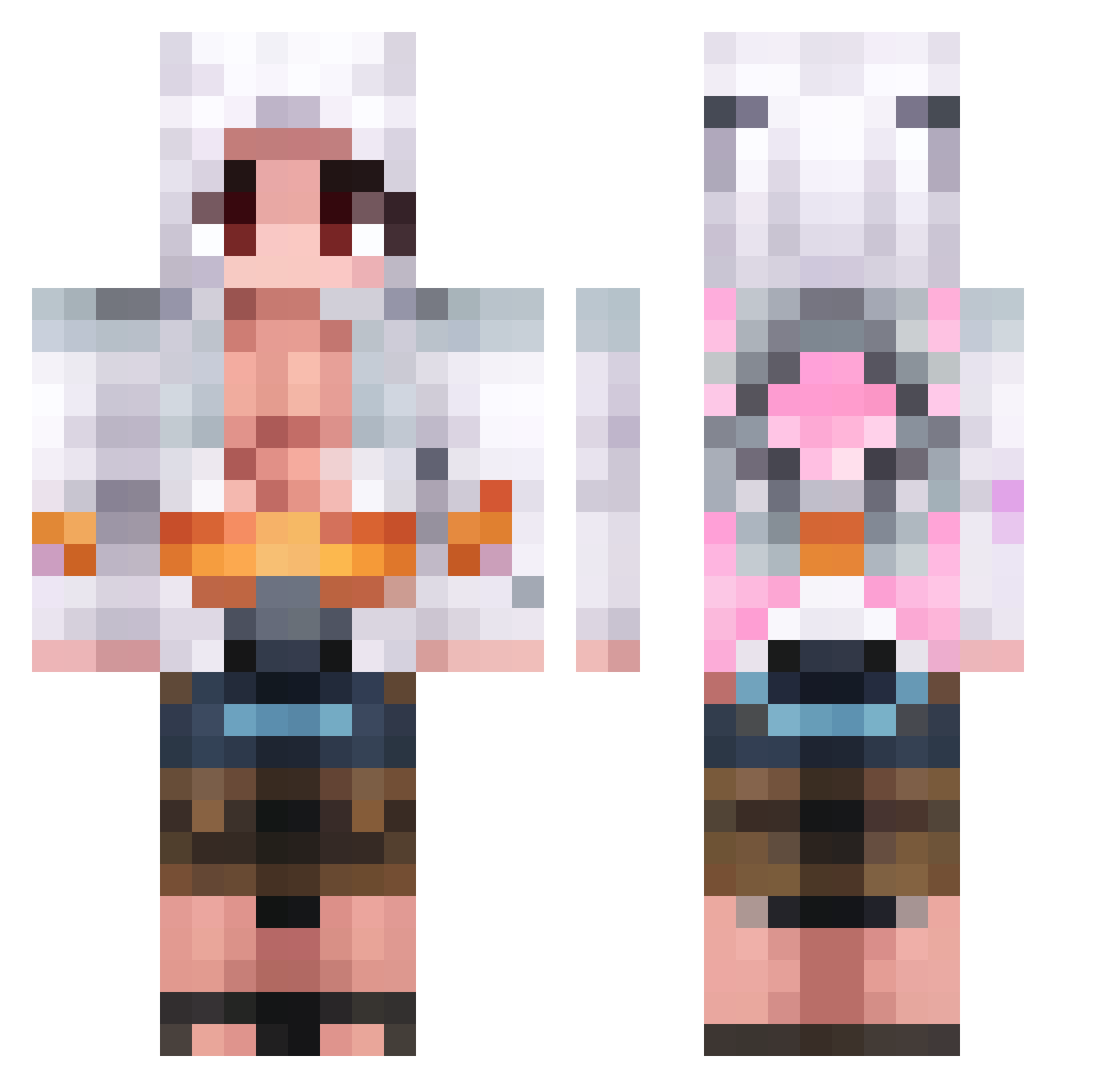 Ashirium Minecraft skin, front and back view