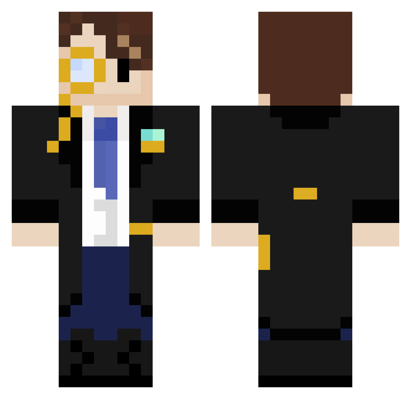 ArneseLupin Minecraft skin, front and back view