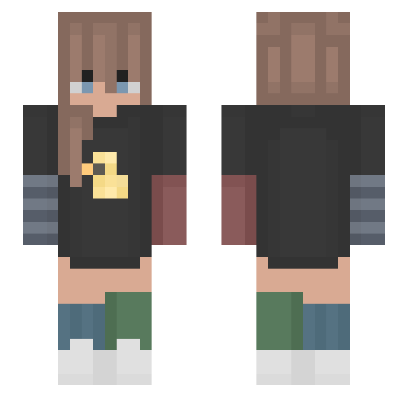 Roobeerrt Minecraft skin, front and back view