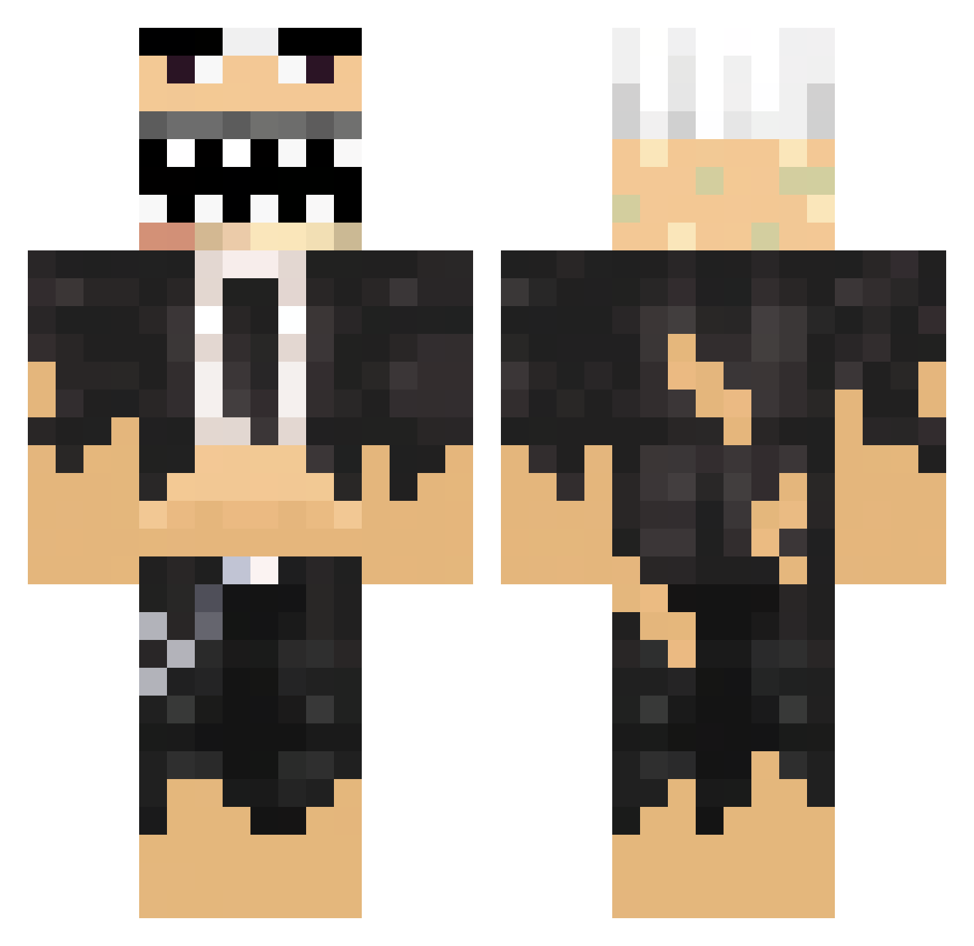Visotsky Minecraft skin, front and back view